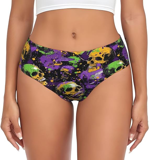 Women'S Soft Stretch Brief Underwear-Skulls - skull swimsuit