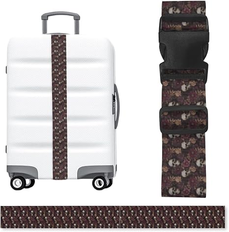 Adjustable Luggage Strap for Suitcase-Skulls Leopard - skull suitcase