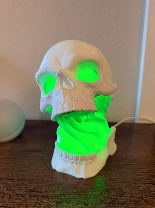 Glowing Skull Lamp | Halloween Skull Light | Gothic Spooky Decor - skull lamp