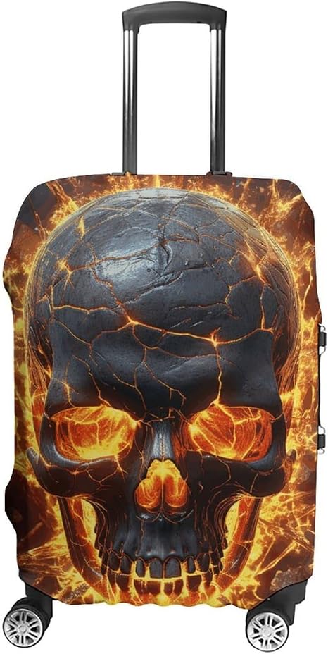 Shattering of Skull Luggage Covers, Washable Travel Suitcase Covers - skull suitcase