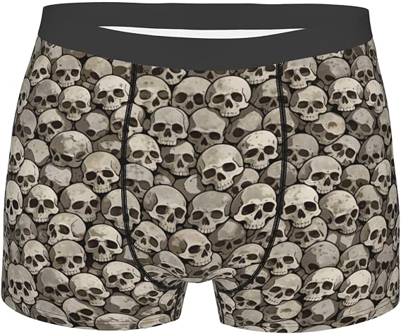 Skeletons Skull Underwear for Men Breathable Boxer Briefs - skull swimsuit