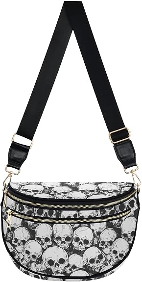 ALAZA Skull 02 Crossbody Bag Bum Bag for Women - skull suitcase