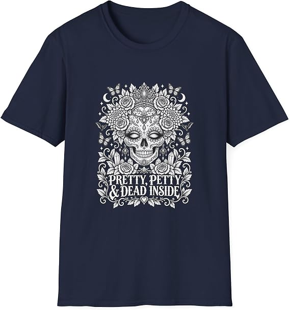 Sugar Skull Floral Skull T-Shirt | Day of the Dead Ornate Skull Tee - skull tshirt
