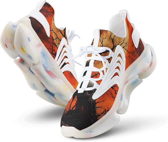 Death Skull Tree Moon Tombstone Men's Running Shoes - sugar skull boots