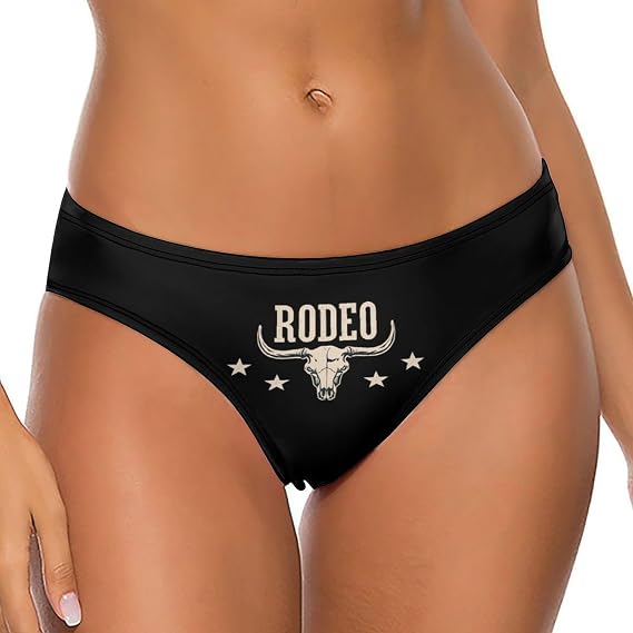 Rodeo Cow Skull Underwear Women Thongs Soft Panties XX-Large (xx_l) - skull swimsuit