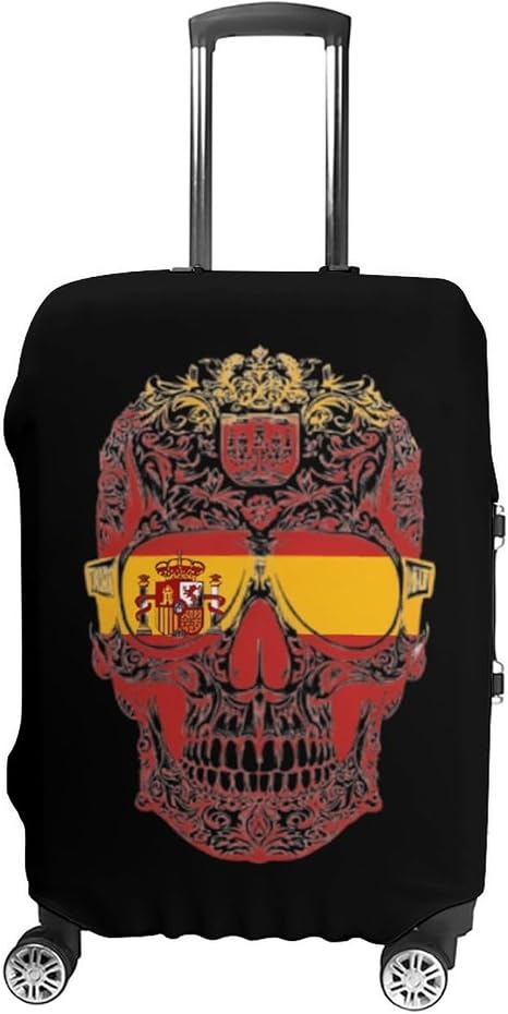 Spain Skull Flag Suitcase Covers for Luggage M - skull suitcase