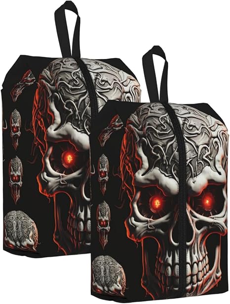 Large Shoe Bags For Travel Waterproof Zipper Travel Shoe Bag With Handle - sugar skull boots