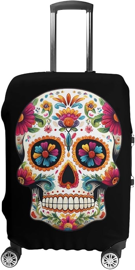 Skull Flower Suitcase Covers for Luggage L - skull suitcase