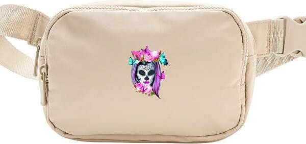 Flowers Sugar Skull Day of the Dead Dia De Muertos Crossbody Bag