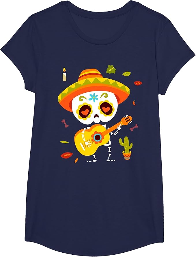 Dia De Los Muertos Mariachi Shirt Kids Toddler Sugar Skull T-Shirt - skull tshirt