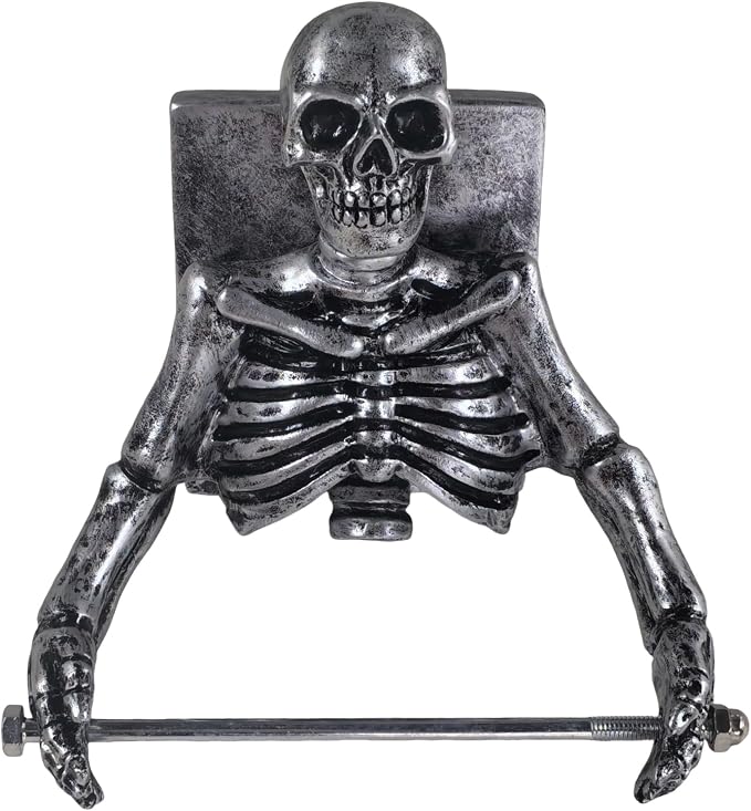 Halloween Home Decor Skull Toilet Paper Holder Gothic (A) - skull toilet paper