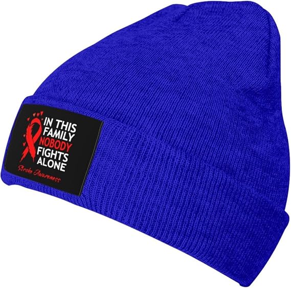 in This Family Nobody Fights Alone Stroke Awareness Warm Skull Cap - skull jacket