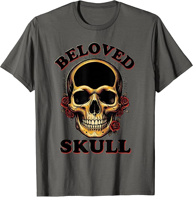 Beloved Skull Tattoo Gothic Halloween Skull Art T-Shirt - skull tshirt