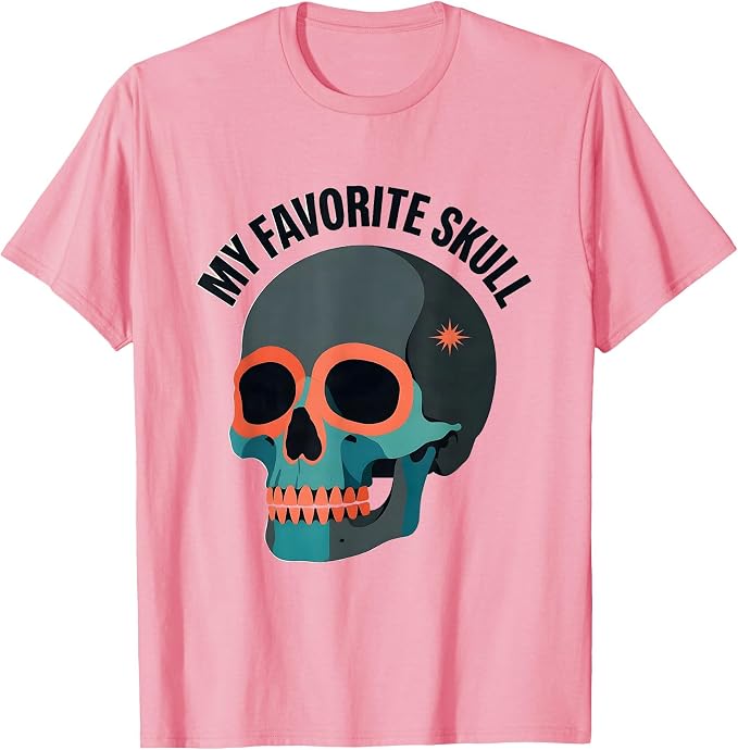 My Favorite Skull Midcentury Modern Gothic Halloween Skull T-Shirt - skull tshirt