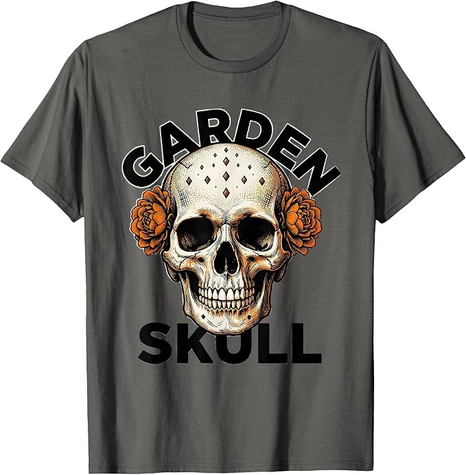 Men's Garden Skull Gothic Horror Halloween Party Skull Art T-Shirt - skull tshirt