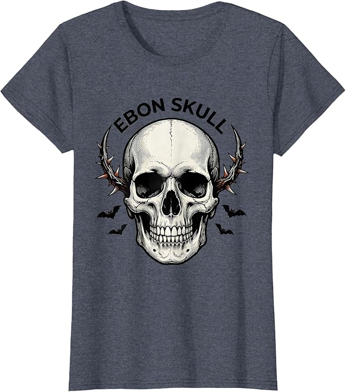 Ebon Skull Horror Gothic Halloween Party Costume T-Shirt - skull tshirt