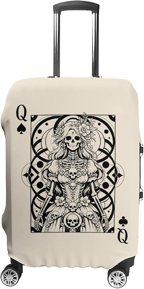 Queen of Spades Skull Luggage Covers Travel Suitcase Protector XL - skull suitcase