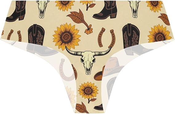 Western Bohokullunflowers Country Girls Woman's Underwear for - skull swimsuit