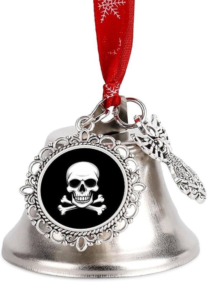 Skull Crossbones Skeleton Christmas Tree Hanging Round Pendant